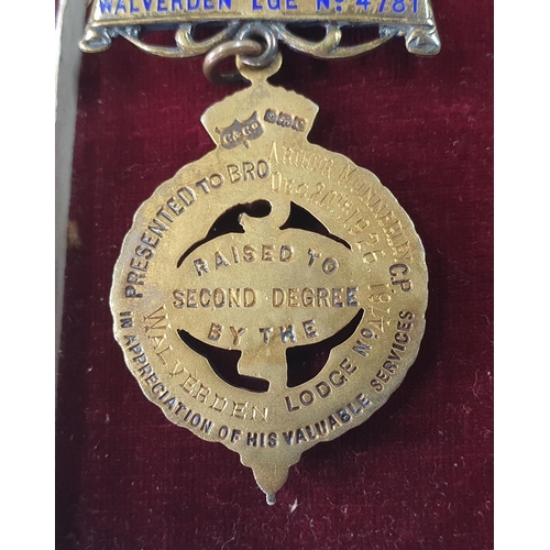 41 - Edwardian silver cased Masonic medal together with an early 20thC cased 