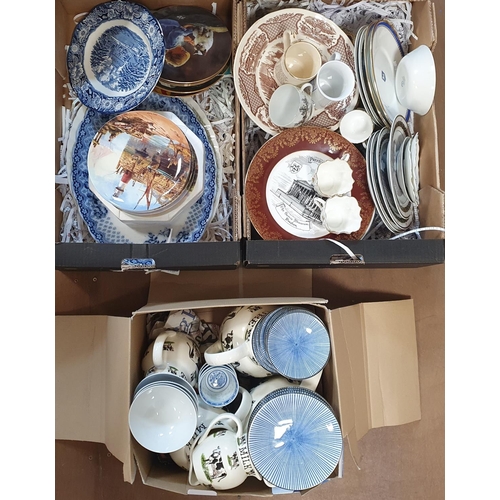 201 - Three boxes of antique ceramics including B&W etc (Qty)