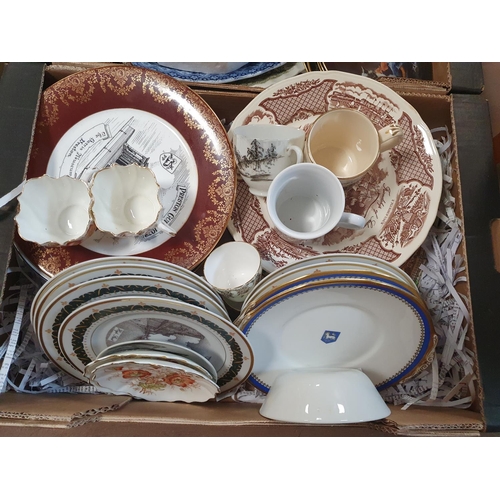 201 - Three boxes of antique ceramics including B&W etc (Qty)