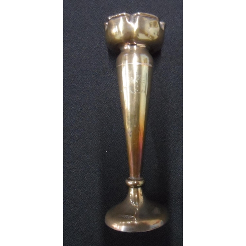 3 - Silver bud vase with weighted base, Birmingham 1909