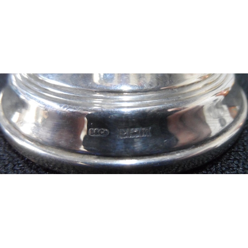 5 - Pair of silver dwarf candlesticks with weighted bases, Birmingham 1970