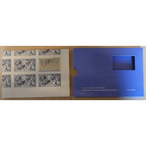 13 - Royal Mail sterling silver ingot stamp replica collection including Edward VII penny & pound, George... 