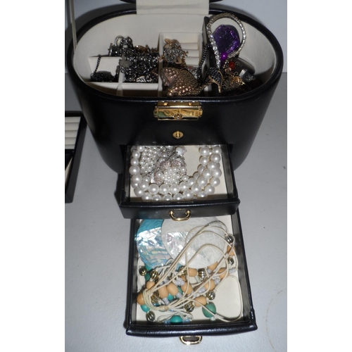 37 - Fine quality ladies jewellery travel case stuffed full of ladies costume jewellery