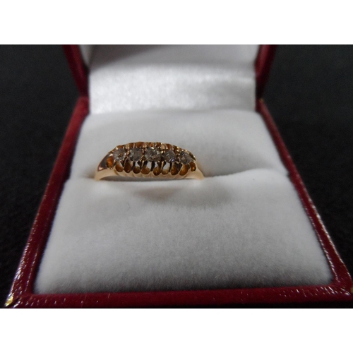 42 - 18ct yellow gold 5 diamond ring in presentation box,

approx 2.6 grams gross           size Q