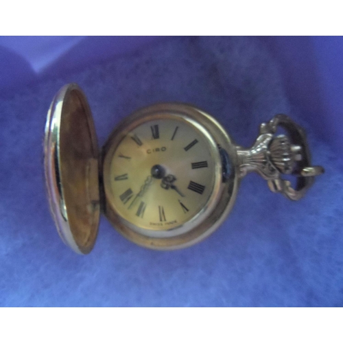 61 - Ladies gilt metal small pocket watch by Ciro