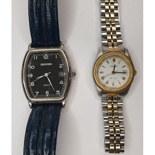 74 - Tissot PR100 wristwatch together with a Sekonda  example (2)