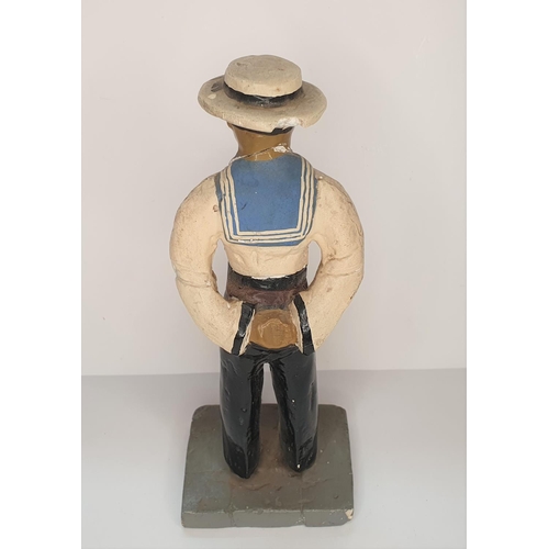 95 - Early 20thC Barbados ceramic figure of a Barbados harbour police figure (a/f),

22 cm tall