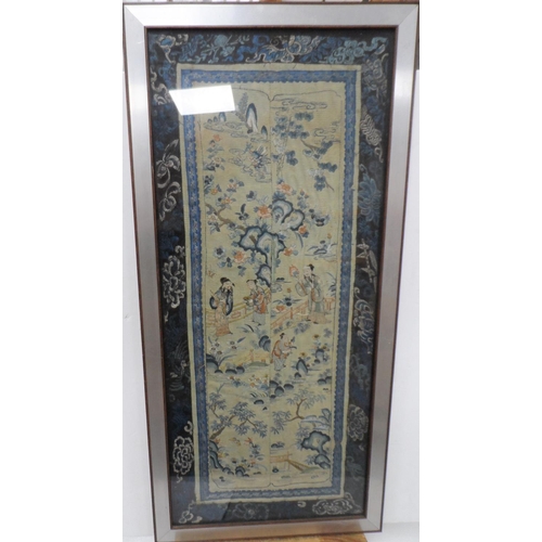 112 - Fine quality, vintage Chinese embroidery, framed