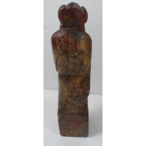 113 - Small hardstone carving of a Chinese elder, 16 cm tall