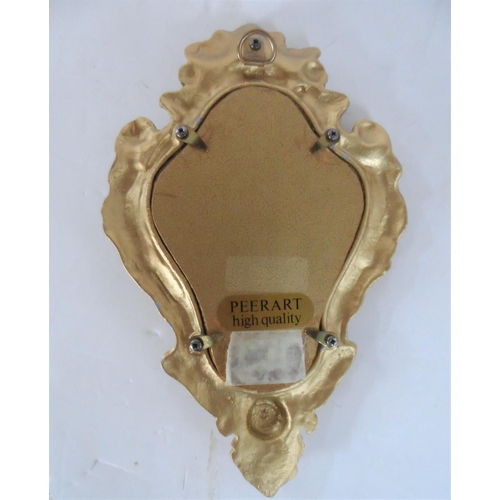 133 - Vintage Peerart ornately metal framed, hand-painted vase of flowers, 25 cm tall