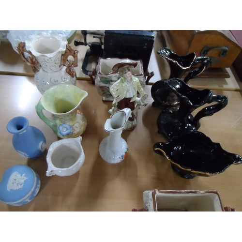 135 - Large collection of collectables to include a bullet, modern glass, stoneware & glassware bottles an... 