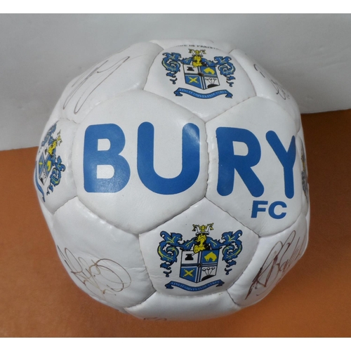136 - Three signed Blackburn Rovers footballs and a Bury F C example (4)