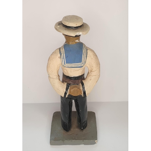 102 - Early 20thC Barbados ceramic figure of a Barbados harbour police figure (a/f),

22 cm tall