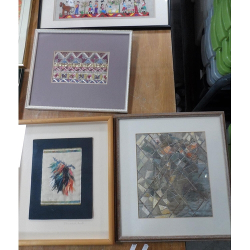 226 - Seven 20thC embroideries, all framed (7)