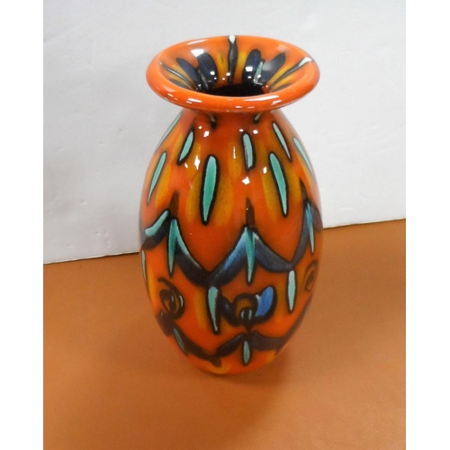 282 - Anita Harris/Samantha Johnson modernist orange vase,

21cm Tall