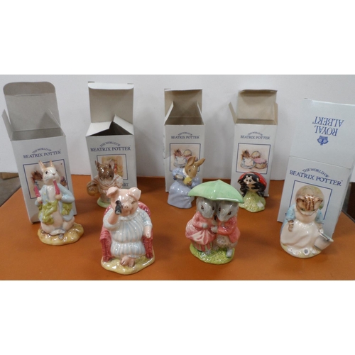 299 - Boxed collection of 7 Royal Albert, Beatrice Potter figurines (7)