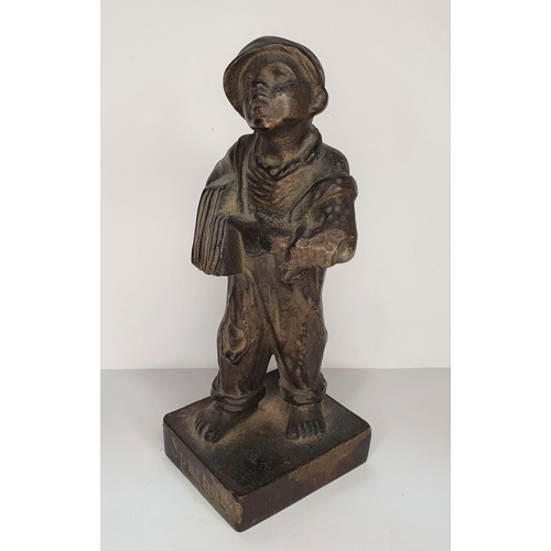 100 - Small, antique German/Austrian bronze of a young boy,

18 cm tall