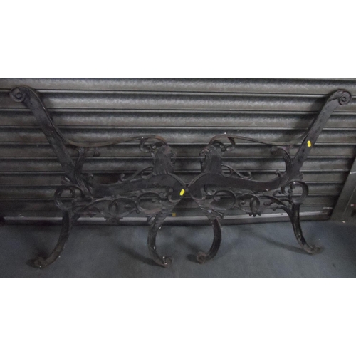 408 - Pair of cast iron bench ends, (2)