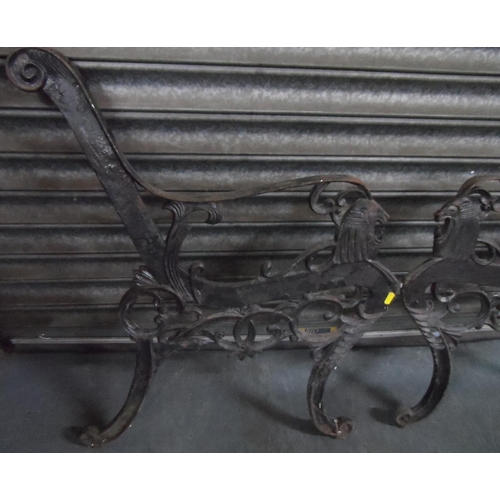 408 - Pair of cast iron bench ends, (2)