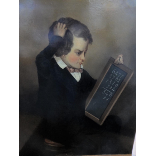 562 - Unsigned, Victorian school oil on relined canvas, portrait of a young school boy, unframed,

51 x 61... 