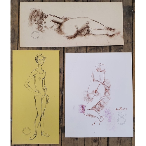 698 - 4 Peter COLLINS (1923-2001) pen & coloured chalks female nudes/figure studies,

Approx average size ... 