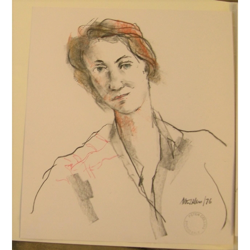 701 - 2 Peter Collins (1923-2001) coloured pencil, female portraits, 

Approx size is 47 x 42 cm