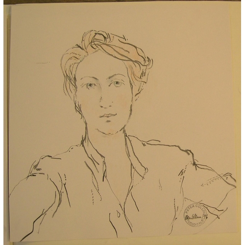 701 - 2 Peter Collins (1923-2001) coloured pencil, female portraits, 

Approx size is 47 x 42 cm