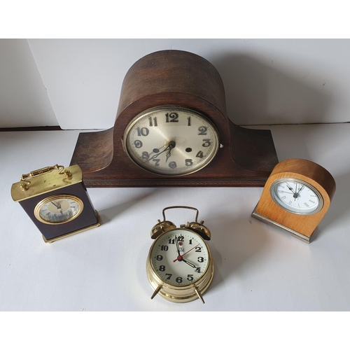 92 - Vintage mantle clock and 3 others (4)