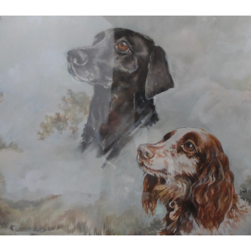 772 - Hunting dog, watercolour montage, indistinctly signed ????? Greenwood 2000, framed and glazed,

The ... 