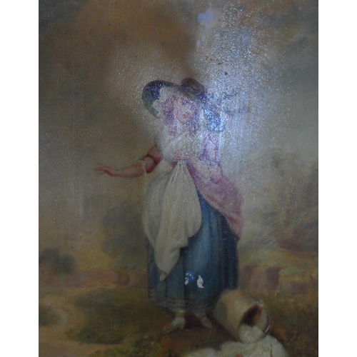 578 - Unsigned late 18thC oil on oak panel, 