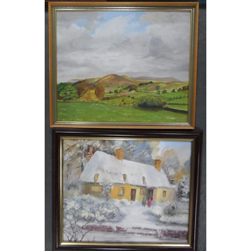 708 - Five, M Holland 1990s, oil on board landscape paintings, all framed (5)