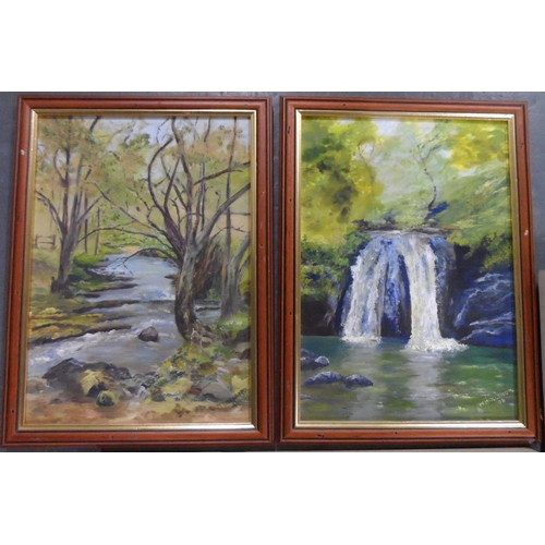 711 - Four, M Holland 1990s, oil on board landscape paintings, all framed (4)