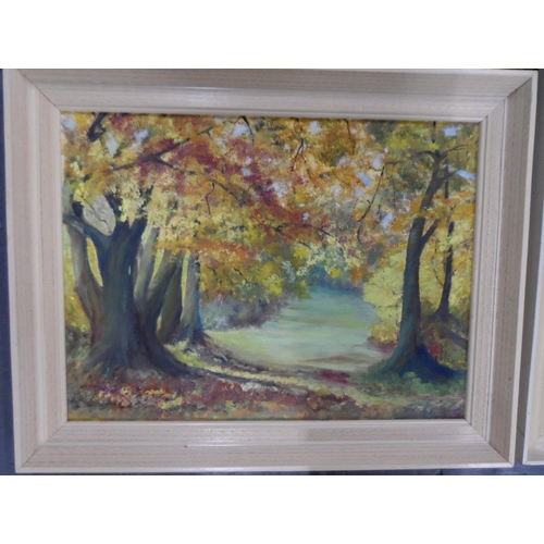 711 - Four, M Holland 1990s, oil on board landscape paintings, all framed (4)