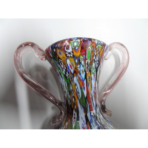 305 - Unmarked, early/mid 20thC Millefiori glass vase,

23 cm tall