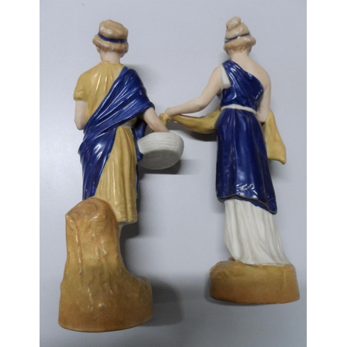 306 - Pair of Royal Dux figures with impressed marks 2082 and 2083 (2),

24 cm tall