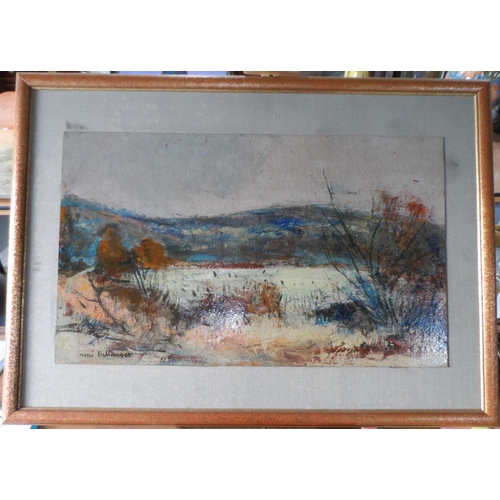 610 - Fine quality French late 20thC oil/pastel, post-impressionist French landscape signed BELLANGER, fra... 