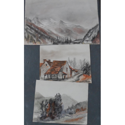 739 - Collection of unsigned mid 20thc French pastel landscapes (Qty)