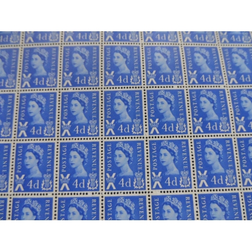 213 - QEII Scotland definitives, MU 1958 sheet & part sheet together with 1966 M U 4d sheets & part sheets... 