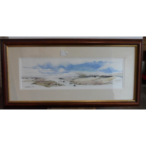 688 - Pair of John Hassall 2000 landscape watercolours in matching wood frames (2),

Both w/c's measure 15... 