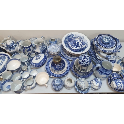 309 - Large collection of miscellaneous blue & white dinnerware including Royal Doulton, (Qty)