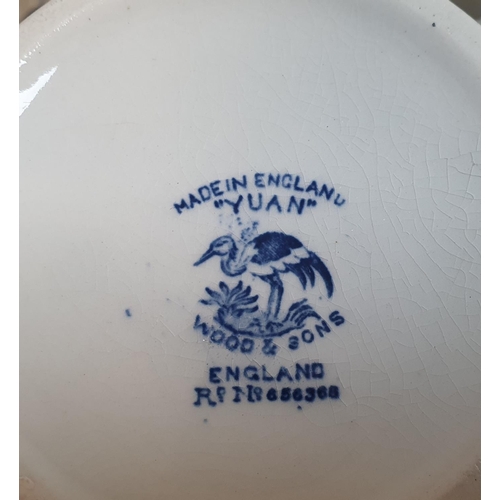 309 - Large collection of miscellaneous blue & white dinnerware including Royal Doulton, (Qty)