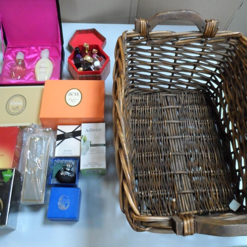 433 - Basket containing 13 ladies perfumes (Qty)