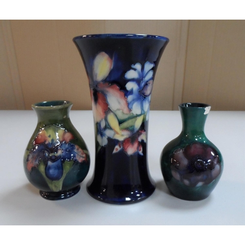 342 - Three vintage Moorcroft vases (all a/f)