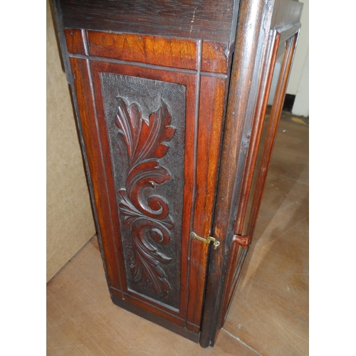 557 - Hand carved Victorian mahogany mirrored bathroom cabinet