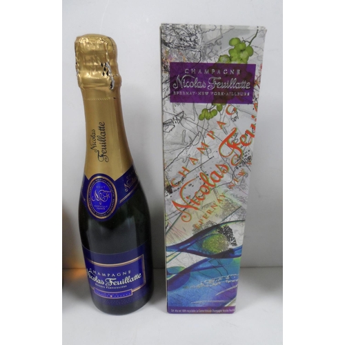 387 - 375 boxed bottle of Nicholas Feuillatte Champagne together with 2 bottles of Girovette and a bottle ... 