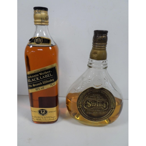 388 - Boxed Johnnie Walker Black Label 12 year old, 75cl, 40%, believed to be 1980s together with a part b... 