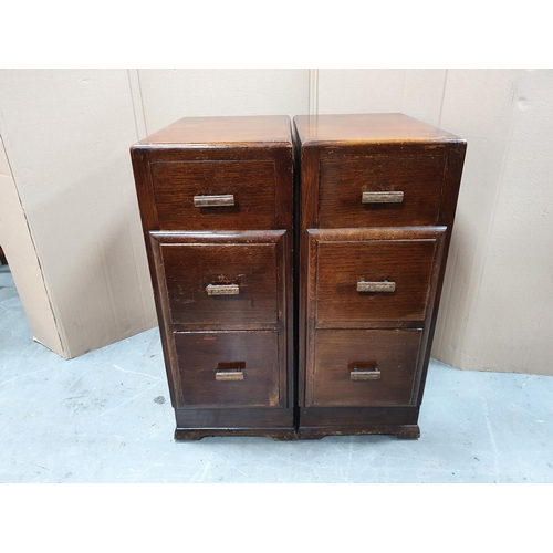 524 - Pair of Edwardian oak bedside tables (2)