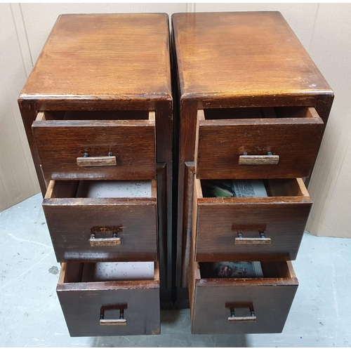 524 - Pair of Edwardian oak bedside tables (2)