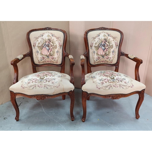 527 - Matching pair of upholstered arm chairs (2)