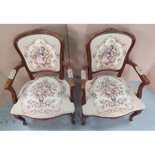 527 - Matching pair of upholstered arm chairs (2)